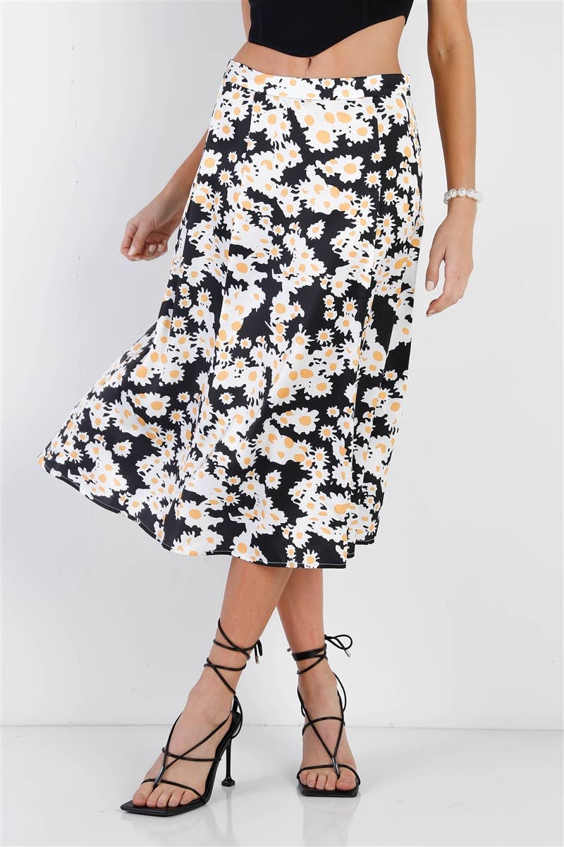 Daisy silk cheap midi skirt