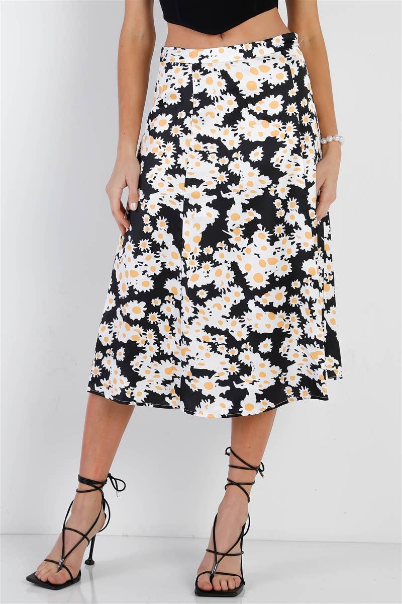 Daisy satin shop midi skirt